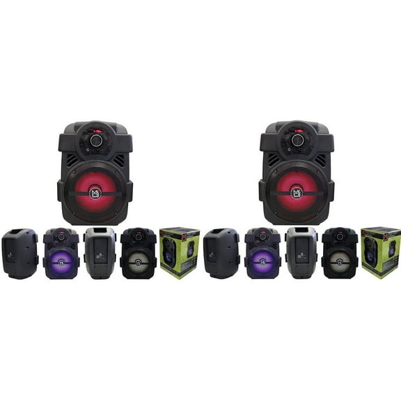 2 MR DJ PSE80BT Bluetooth Speaker<br/> 8" Portable Active Speaker with Rechargeable Battery Party Speaker with Bluetooth 1200 Watts P.M.P.O