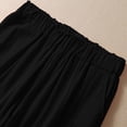 thumbnail image 6 of TRUBKH Linen Pants Women Linen Cotton Blend Pants Balloon Pants Casual Pants for Women Beach Pants for Women Beach Palazzo Pants Straight Leg Trousers Flowy Pants Lounge Trousers Black L, 6 of 8