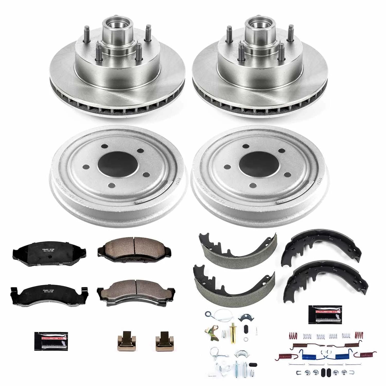 Power Stop Front and Rear Stock Replacement Drum and Shoe Kit KOE15456DK