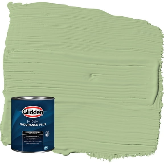 Glidden HEP Harmonious / Green Semi-Gloss Exterior Paint with Primer, 1 Quart