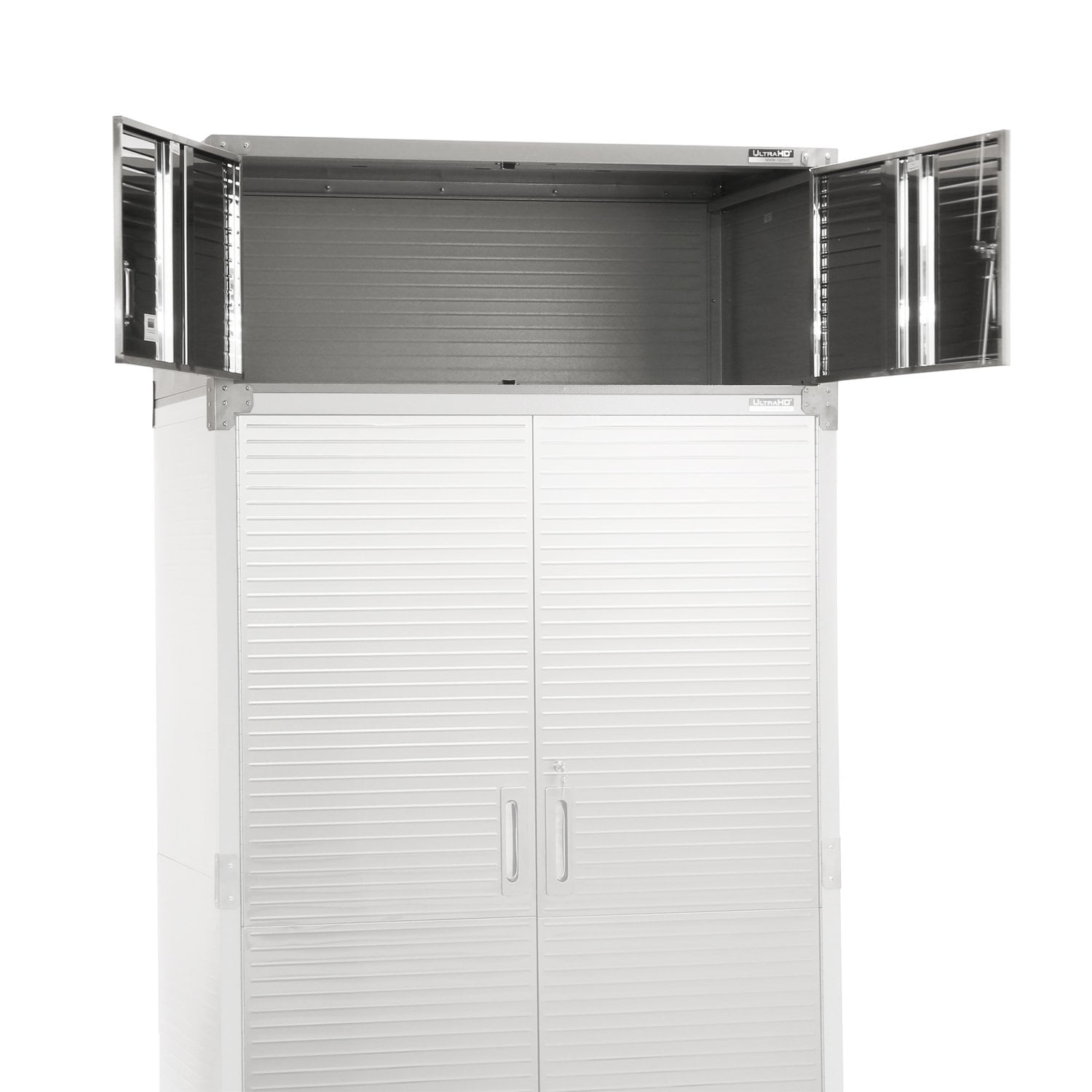 Seville Classics UltraHD® Stacking Top Steel Body Lockable Storage Cabinet Organizer Shelving Unit, 48" W x 24" D x 18.5" H, Granite