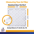 thumbnail image 2 of Filter King 12x15x1 Air Filter | 4-PACK | MERV 13 HVAC Pleated A/C Furnace Filters | MADE IN USA | Actual Size: 11.5 x 14.5 x .75", 2 of 5
