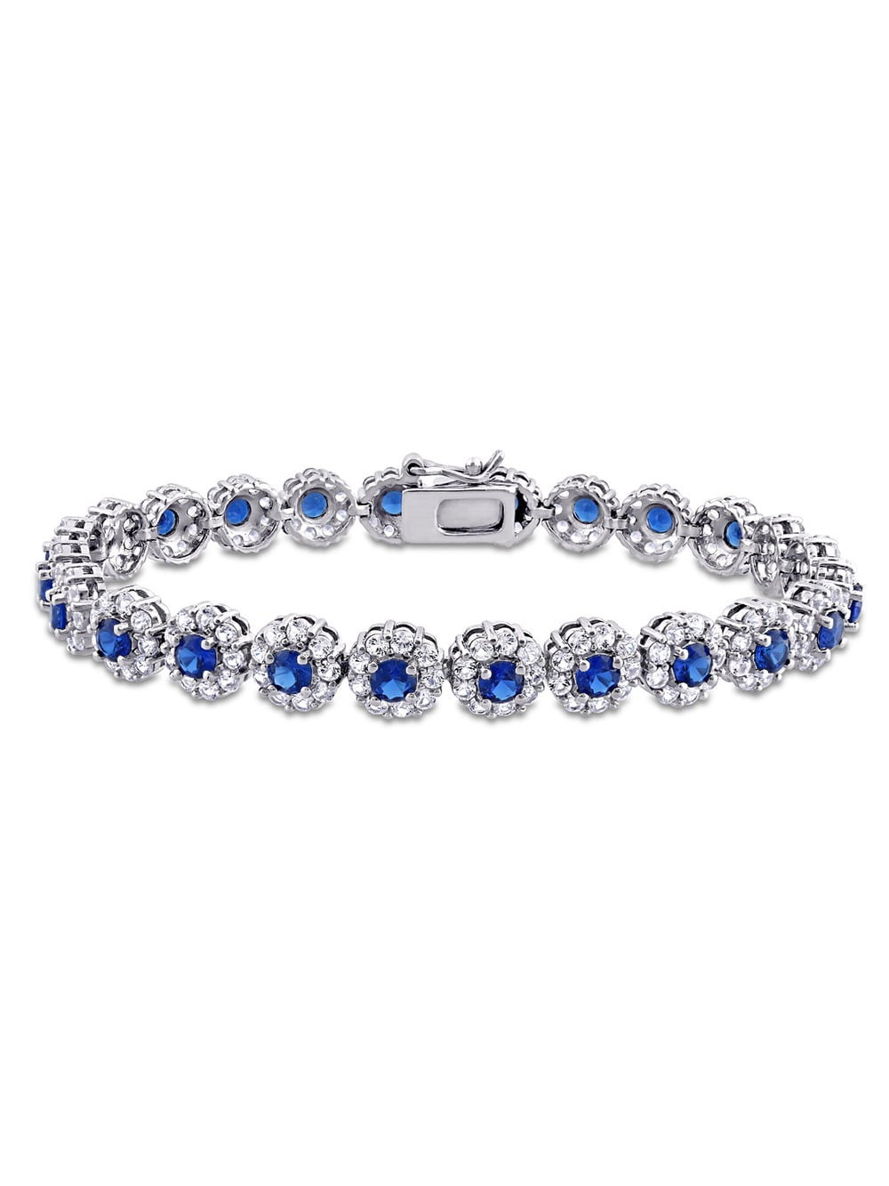 lab created blue sapphire bracelet