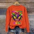 thumbnail image 2 of Tweang Mardi Sweatshirt Purple Mardi Gras Shirt Plus Size Tunic Tops for Women Mardi Gras Long Sleeve Shirt for Women Loose Fitting Tops for Women Magdi Gras Sweatshirts for Women Orange M, 2 of 4
