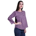 thumbnail image 3 of Moomaya Haut à Manches Longues Imprimé avec Patte de Boutonnage, Col Rond, Tunique d'Été Décontractée pour Femme, 3 of 5