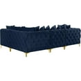 thumbnail image 6 of Maklaine Modern / Contemporary Navy Velvet Modular Sectional, 6 of 10