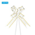 thumbnail image 3 of Unique Bargains 3.3inch Pull Bows Gift Wrapping Pull Bow Gold Thread Style Baskets Present Bows Ribbon White 100 Pcs, 3 of 6