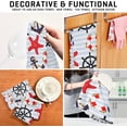 thumbnail image 2 of Marine Anchor Pattern Tea Towels Set of 6 Steering Wheel Lifebuoy Kitchen Dish Cloth with Hanging Loop, 18"x28"Lint-Free Absorbent Towel for Kitchen Drying Wiping and Cleaning, 2 of 5