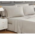 thumbnail image 1 of Egyptian Cotton Sateen Weave 400 Thread Count Sheet Set, King - Wrinkle Resistant, Generous Fit (18 Inches Deep)- Tan, 1 of 3