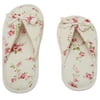Printed Cotton Women Memory Foam Slippers, Butterfly Tie, Floral Peonies, 5-6