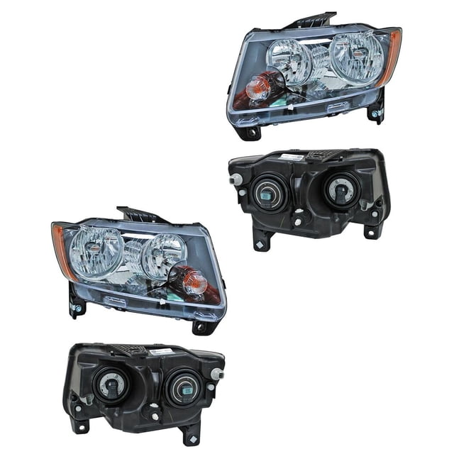 Par de FAROS GENERICA COMPASS 2011 al 2016 JEEP color Negro