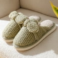 thumbnail image 3 of Zapatillas de algodón de otoño e invierno para mujer con nudo de lazo, zapatillas peludas para el hogar, zapatillas de algodón cálidas de felpa antideslizantes gruesas para mujer, 3 of 5