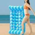 thumbnail image 4 of Bamboohart 1pc Inflatable Floating Bed - Portable Foldable Air Mattress for Pool  Beach & Lake  Durable PVC Material with Ergonomic Design  Mixed Colors (Blue/White) - Pool Party & Water, 4 of 7
