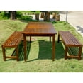 thumbnail image 2 of Highland 3-Piece Acacia Patio Bench Dining Set, 2 of 3