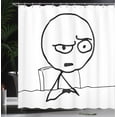 thumbnail image 4 of Ambesonne Humor Shower Curtain, So What Guy Meme Face, 69"Wx84"L, Black and White, 4 of 5