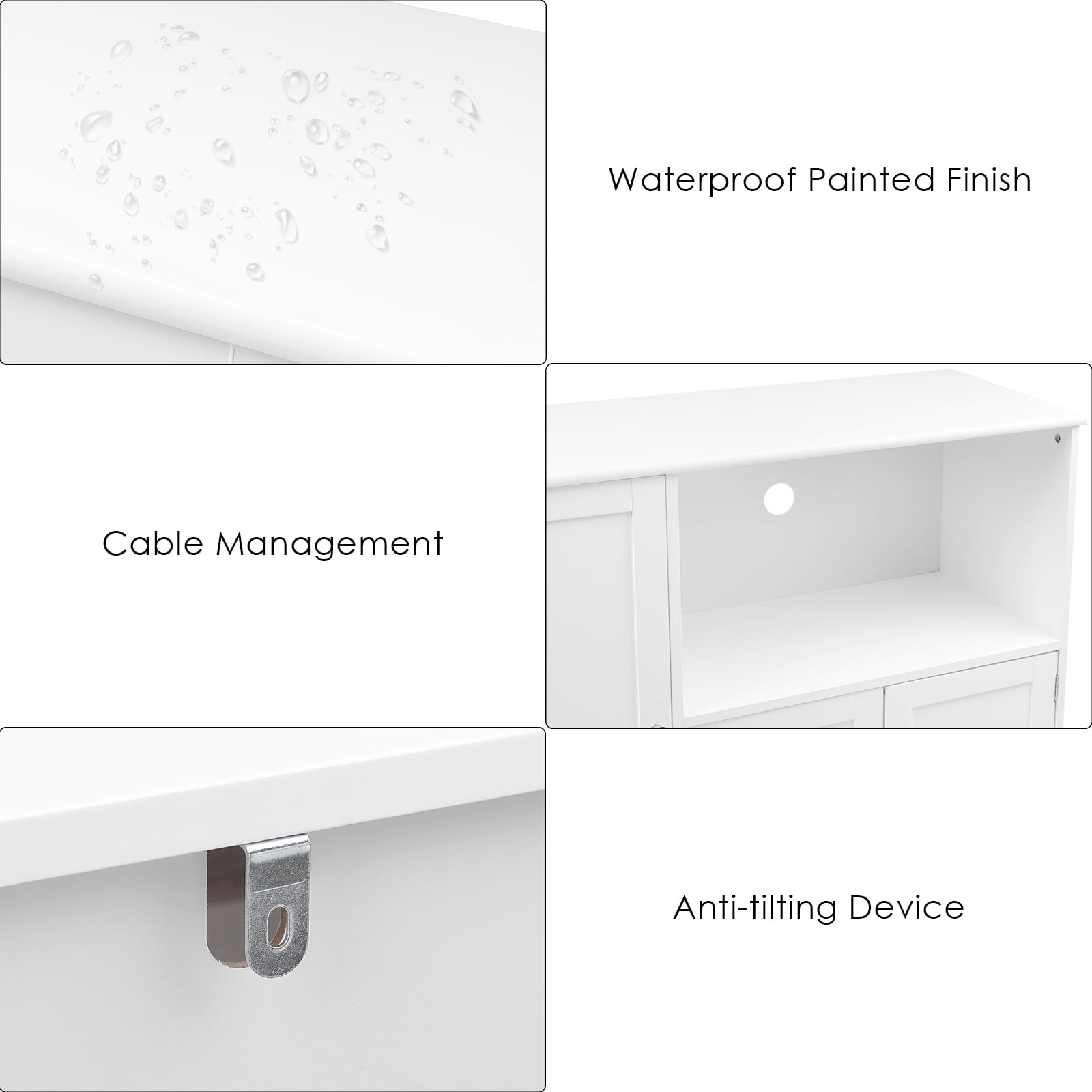 Homfa 40'' Kitchen Storage Cabinet, Buffet Cabinet Sideboard with  Drawers and Adjustable Shelves, Microwave Cabinet for Dining Room, White