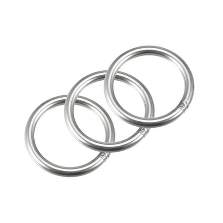 

50mm(1.97 ) Outer Dia. 6mm Thickness Welded O Ring 304 Stainless Steel 3 Pack