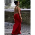 thumbnail image 3 of Weird Puss Sexy Backless Women Evening Maxi Dress Folds V-Neck Sleeveless Coquette Elegant Mermaid Matching Banquet Prom Bodycon, 3 of 10