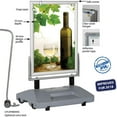 thumbnail image 2 of M&T Displays Eco Waterbase Wind Sign Weather and Wind Resistant Outdoor Pavement Curb Sidewalk Sign Holder for 40x60 Inch Posters Silver Aluminum Easy Front Loading Snap Frame Durable Gray Water Base, 2 of 6
