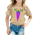 thumbnail image 1 of AJIWYH T-Shirts à Manches Courtes pour Enfants, Chemise Décontractée Imprimée à Col Rond pour Filles, Polo à Manches Courtes pour Filles de 3-4 Ans, Kaki, 1 of 4