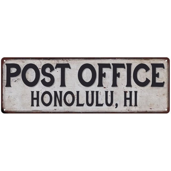 Honolulu, Hi Post Office Sign Vintage 6x18 206180011046