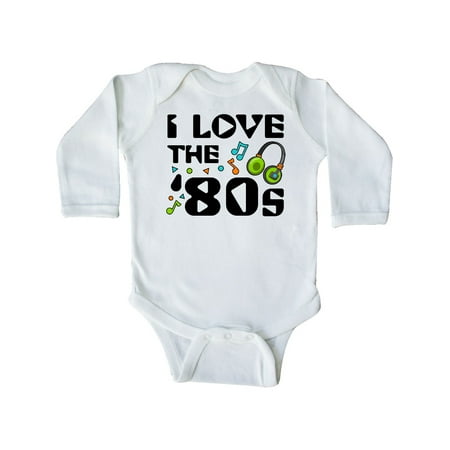 

Inktastic I Love the 80s-musical notes Gift Baby Boy or Baby Girl Long Sleeve Bodysuit