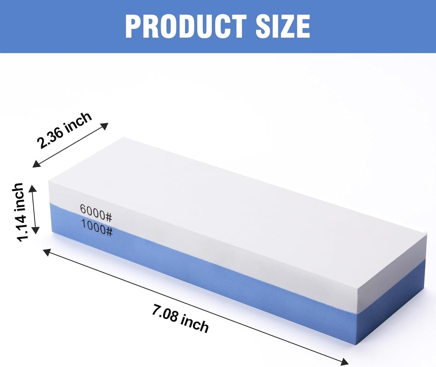 SATC 4Pcs 7.1" x 2.4" x 1.18" Sharpening Stone Whetstone Set 1000 and 6000 Grit Double Sided Water Stone With Holder for Grinding