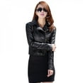 thumbnail image 3 of Fashion Newest Women Leather Motorcycle Zipper Collar Punk Coat Biker Jacket Outwear, 3 of 6