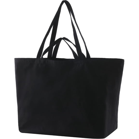 Large Sturdy Canvas Tote Bag -27" X 16" X 8" Extra Big Largest Grocery Shopping Beach Bags