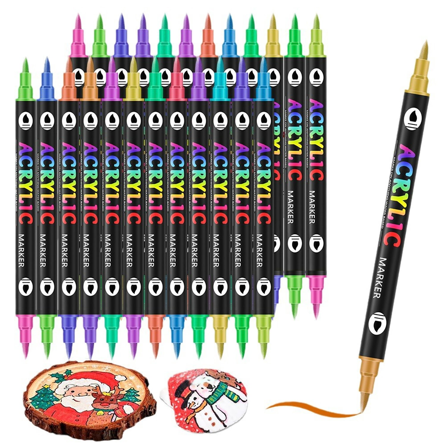 24-168 Colors Professional Art Use  Art Brush Marker,  Acrylic Paint Markers Dual Tip Coloring Markers for Note taking Planner Calligraphy Drawing,
