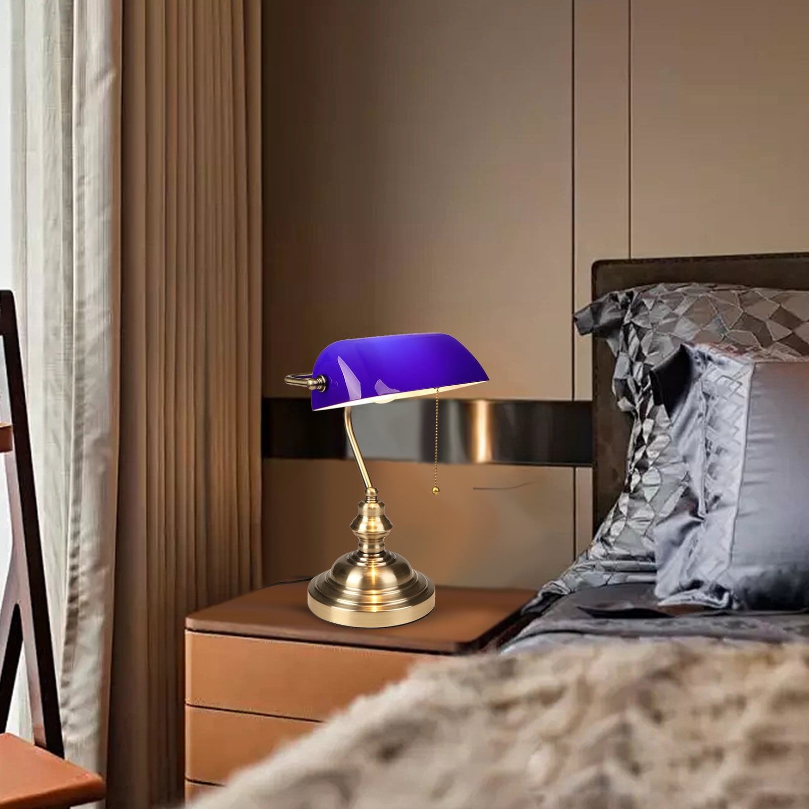 Blue Bank Desk Lamp(not include bulb)