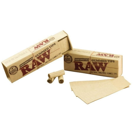 Perforated Wing Tip - 24pc Display - RAW Natural Unrefined Gummed Perforated Tips