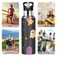 thumbnail image 7 of Yayeee 33oz Insulated Water Bottle Double Wall Stainless Steel with Flip Straw Lid, Black Halloween Ghosts, 7 of 7