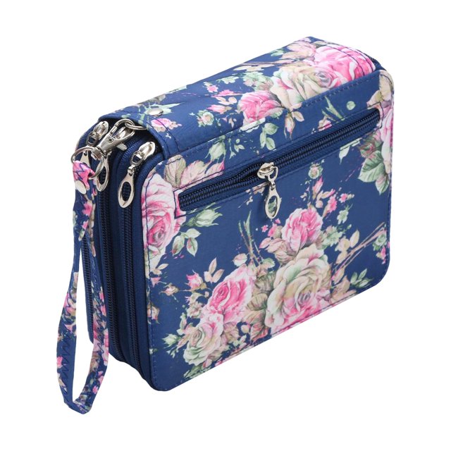 Estuche para lápices de colores, práctico estuche para lápices, bonito para lápices, bolsa de papelería para adolescentes, tareas, bocetos, dibujos de azul