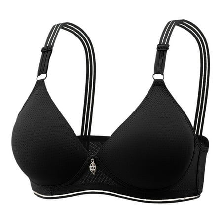 Blphud Womens Sports Bra Lingerie for Women Sports Bras for Women Underwire Padded Bras for Women Women Sexy Lace Back Button Shaping Cup Adjustable Strap Large Size Underwire Bra Black 42