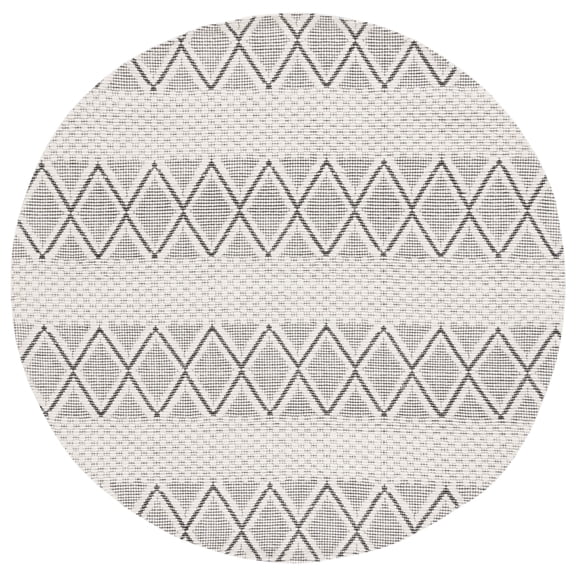 SAFAVIEH Marbella Ifrit Diamond Area Rug, Ivory/Black, 6' x 6' Round