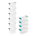 thumbnail image 1 of Sterilite 27 Quart Stackable Storage Box, 6 Pack, & Medium Clip Box, 4 Pack, 1 of 11