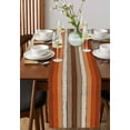 thumbnail image 2 of Burnt Orange Table Runner Farmhouse Wood Grain Brown Vertical Striped Tablerunners 13 x 120 Inch, Table Decorations Tabletop Scarf for Summer Gathering Holiday Farmhouse Kitchen Dining Decor, 2 of 6