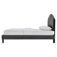 thumbnail image 5 of Platform Bed Frame, Twin Size, Charcoal Grey Gray, Velvet, Modern Contemporary, Bedroom Master Guest Suite Room, 5 of 10