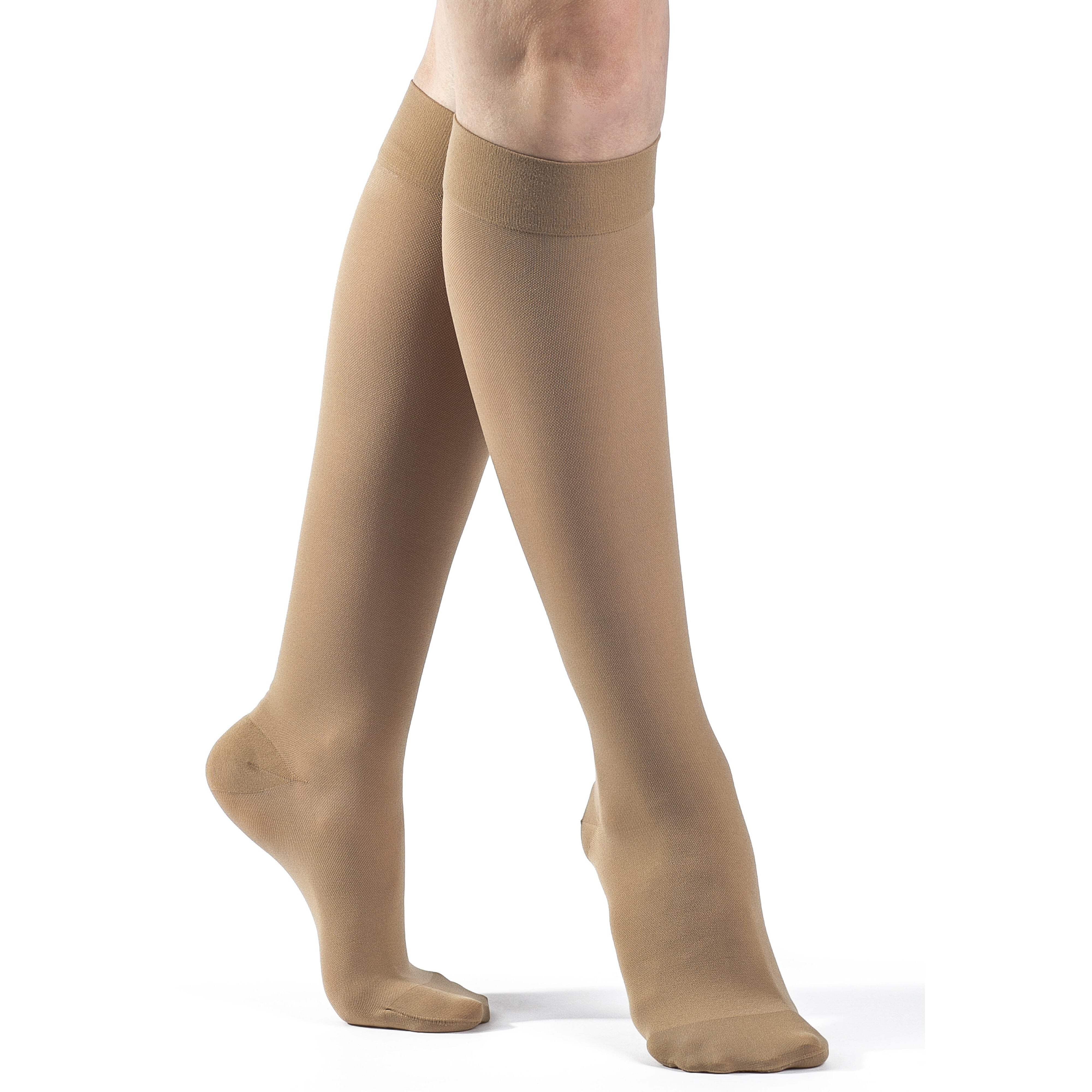 Sigvaris Essential 862 Opaque Women's 20-30 Closed Toe Knee High Compression Stockings Black SP Petite