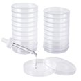 thumbnail image 1 of Placas de Petri de laboratorio estériles de plástico grueso con tapa, paquete de 100, plato de cultivo celular único para proyecto de escuela de medicina, pipetas de transferencia de 3,54 pulgadas, he, 1 of 6