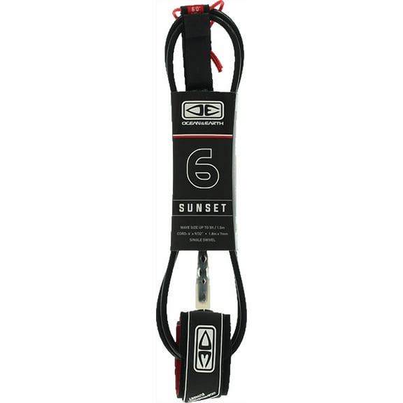 Ocean and Earth Moulded Sunset Leash 6' Black