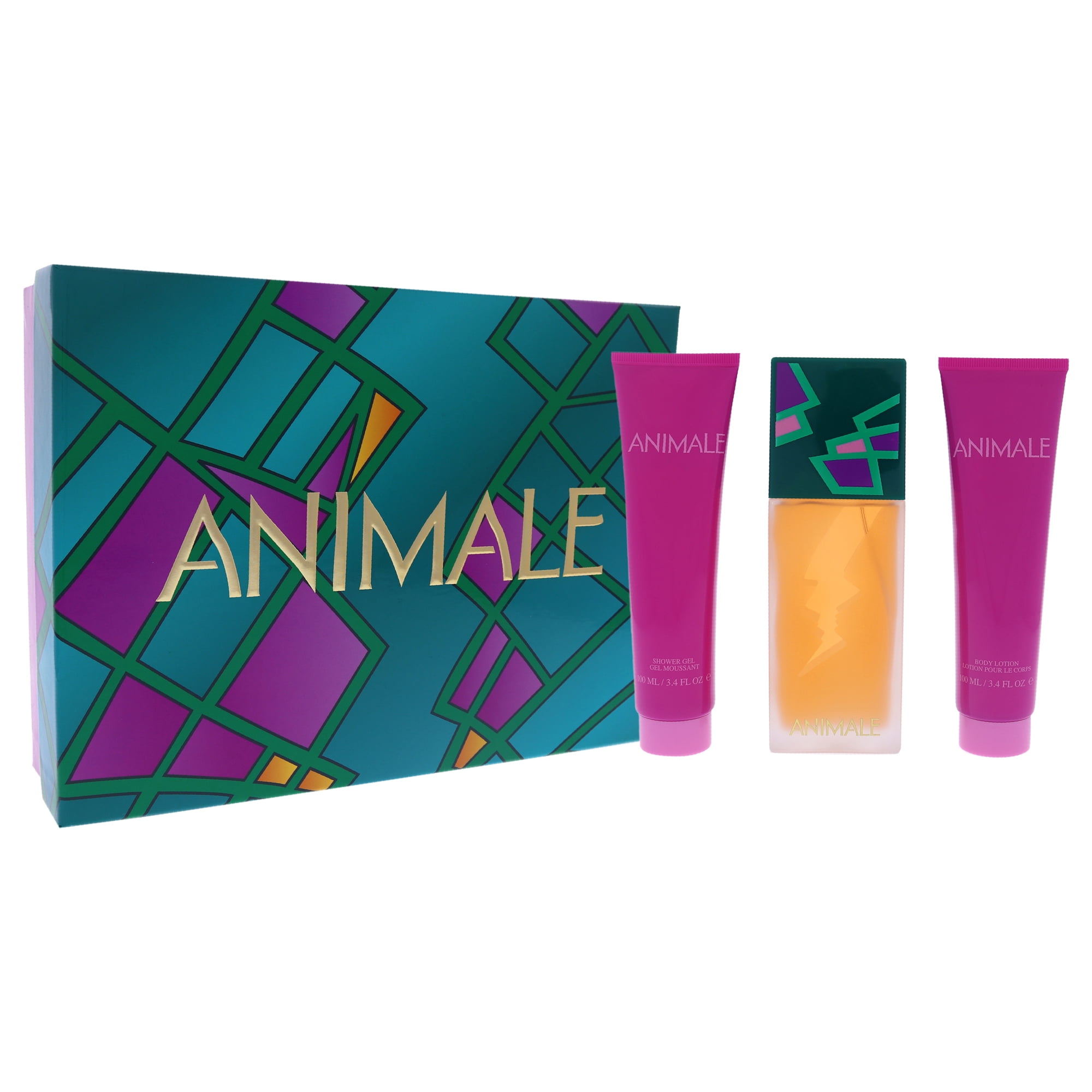 Animale 3 Pc Gift Set 3.4oz EDP Spray, 3.4oz Body Lotion, 3.4oz Shower Gel