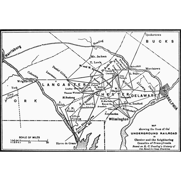 Underground Railroad Map Map Showing The Lines Of
