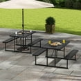 thumbnail image 4 of Costway Picnic Table Bench Set for 2-4 People Outdoor Rectangular Camping Dining Table Black, 4 of 10