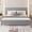 Grey, variant on King Size Bed, Farmhouse Style with Barn Door Headboard and Footboard, Under-Bed Storage, Pinewood Frame for Master Bedroom, White