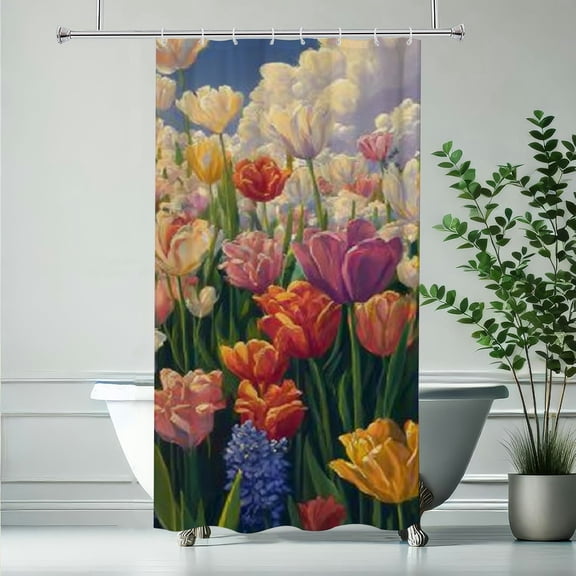 RKSupls Christmas Shower Curtain, Vintage Rustic Floral Shower Shower Curtain with Hooks for Christmas Home Bathroom Decor Washable Curtains, 36x72 in
