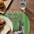 thumbnail image 3 of Golf Balls Round 13 Inch Placemats Set of 8, Green Sports Art Truck Brown Lattice HeatResistant Non Slip Place Mats for Dining Table, Wipeable Braided Kitchen Table Mats for Housewarming, 3 of 8