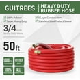 thumbnail image 3 of Guitrees 50FT 3/4 Heavy Duty Rubber Garden Hose - 200psi Working, 1000psi Burst - Hot/Cold Water - Five-Layered Braiding for Durability - Versatile for Gardening, Agriculture, Construction(Red), 3 of 6