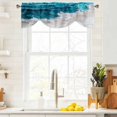 thumbnail image 3 of Watercolor Beach Wave Tie Up Window Valance Abstract Blue Ocean Tie-up Valance for Kitchen Windows Adjustable Small Curtain Balloon Shades for Kitchen Bathroom Cafe 42x18inch, 3 of 9